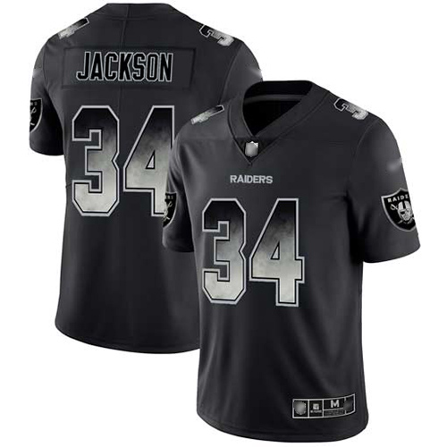 Nike Raiders #34 Bo Jackson Black Men’s Stitched NFL Vapor Untouchable Limited Smoke Fashion Jersey