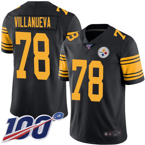 Nike Steelers #78 Alejandro Villanueva Black Men’s Stitched NFL Limited Rush 100th Season Jersey