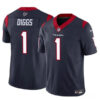 Men’s Houston Texans #1 Stefon Diggs Navy 2024 F.U.S.E Vapor Untouchable Limited Football Stitched Jersey