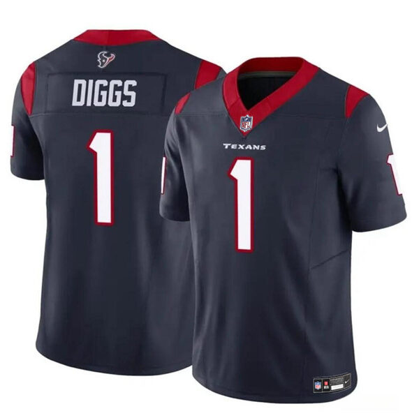 Men’s Houston Texans #1 Stefon Diggs Navy 2024 F.U.S.E Vapor Untouchable Limited Football Stitched Jersey