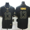 Men’s New Orleans Saints #13 Michael Thomas Black 100th Season Golden Edition Jersey
