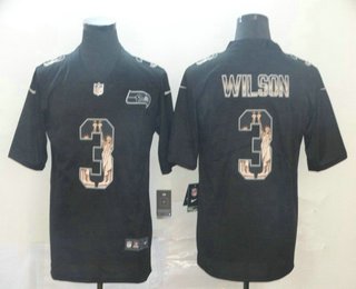 Men’s Seattle Seahawks #3 Russell Wilson Black Statue Of Liberty Stitched NFL Nike Limited Jersey