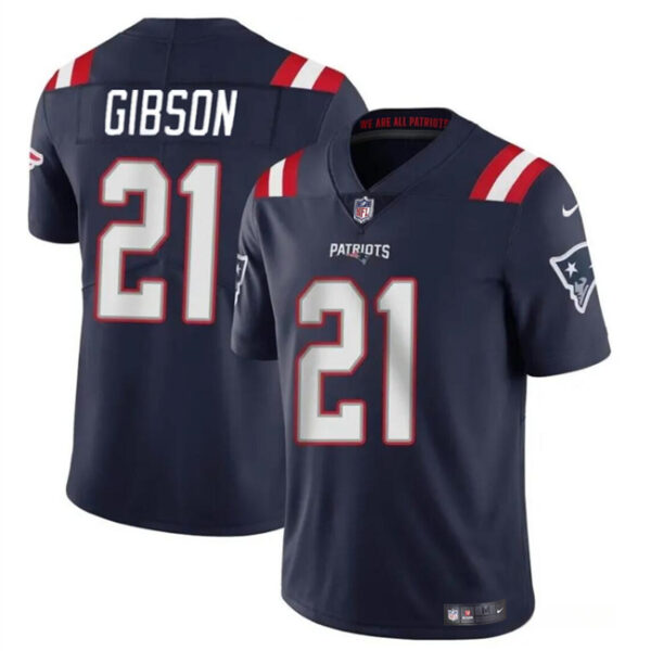 Men’s New England Patriots #21 Antonio Gibsonz Navy Vapor Limited Football Stitched Jersey