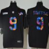 Men’s Detroit Lions #9 Matthew Stafford Multi-Color Black 2020 NFL Crucial Catch Vapor Untouchable Nike Limited Jersey