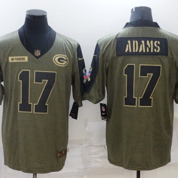 Men’s Green Bay Packers #17 Davante Adams Nike Olive 2021 Salute To Service Limited Player Jersey