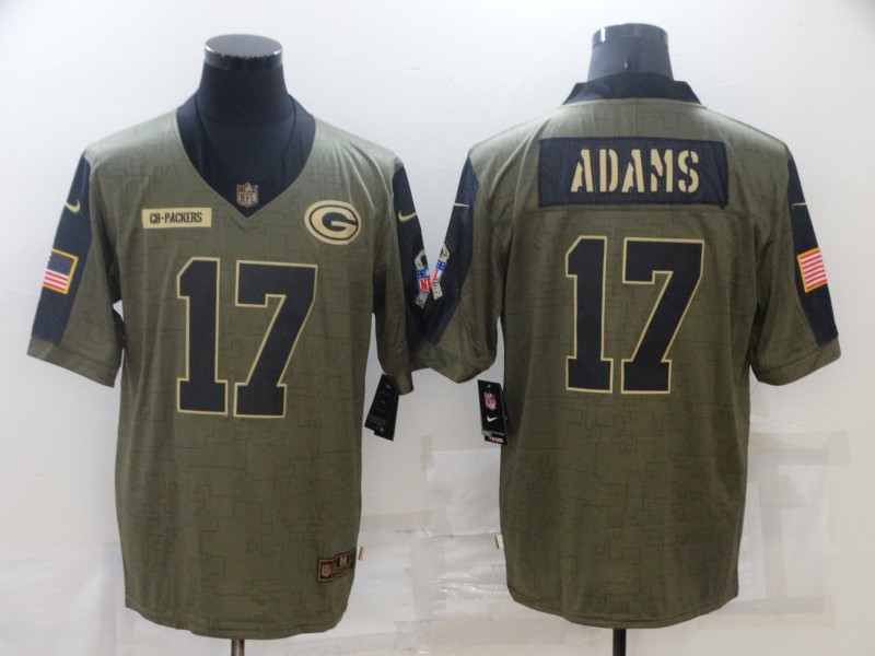 Men’s Green Bay Packers #17 Davante Adams Nike Olive 2021 Salute To Service Limited Player Jersey