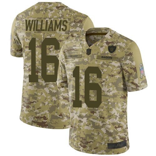 Nike Raiders #16 Tyrell Williams Camo Men’s Stitched NFL Limited 2018 Salute To Service Jersey