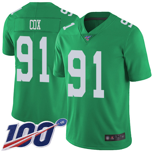 Nike Eagles #91 Fletcher Cox Green Men’s Stitched NFL Limited Rush 100th Season Jersey