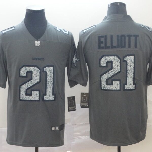 Nike Cowboys 21 Ezekiel Elliott Gray Camo Vapor Untouchable Limited Jersey