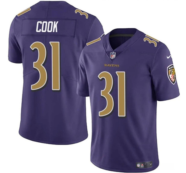 Men’s Baltimore Ravens #31 Dalvin Cook Purple Color Rush Vapor Limited Football Stitched Jersey