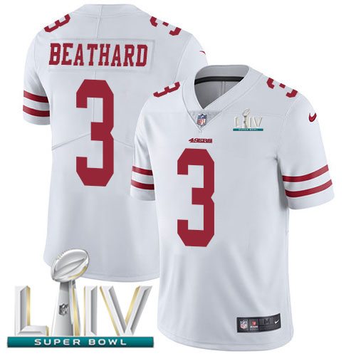 Nike 49ers #3 C.J. Beathard White Super Bowl LIV 2020 Men’s Stitched NFL Vapor Untouchable Limited Jersey