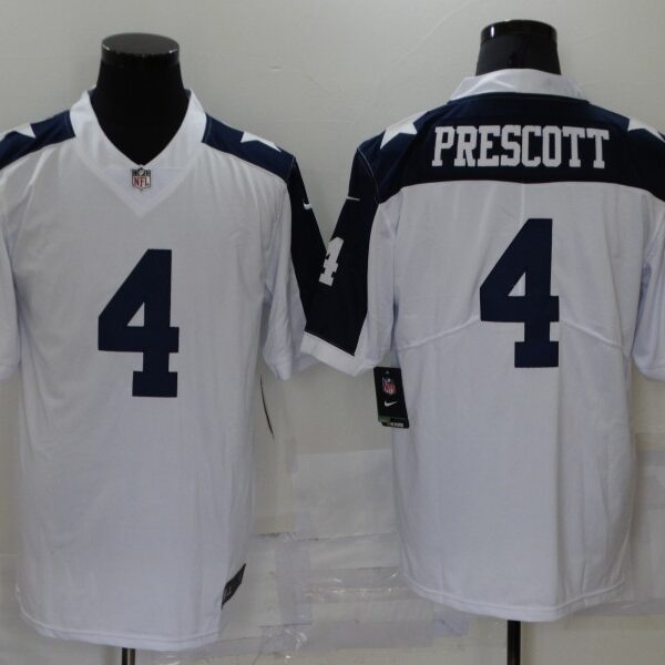 Men’s Dallas Cowboys #4 Dak Prescott White Thanksgiving 2017 Vapor Untouchable Stitched NFL Nike Limited Jersey