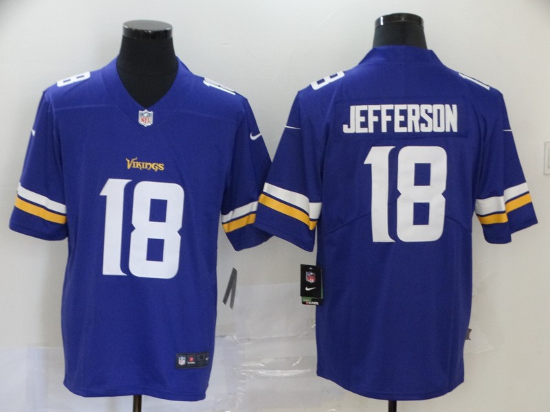 Men’s Minnesota Vikings #18 Justin Jefferson Purple 2020 Vapor Untouchable Stitched NFL Nike Limited Jersey