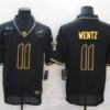 Men’s Philadelphia Eagles #11 Carson Wentz Black Gold 2020 Salute To Service Stitched NFL Nike Limited Jersey