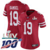 Nike 49ers #19 Deebo Samuel Red Super Bowl LIV 2020 Team Color Women’s Stitched NFL 100th Season Vapor Limited Jersey