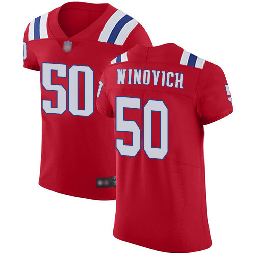Men’s New England Patriots #50 Chase Winovich Vapor Untouchable Elite Red Football Jersey