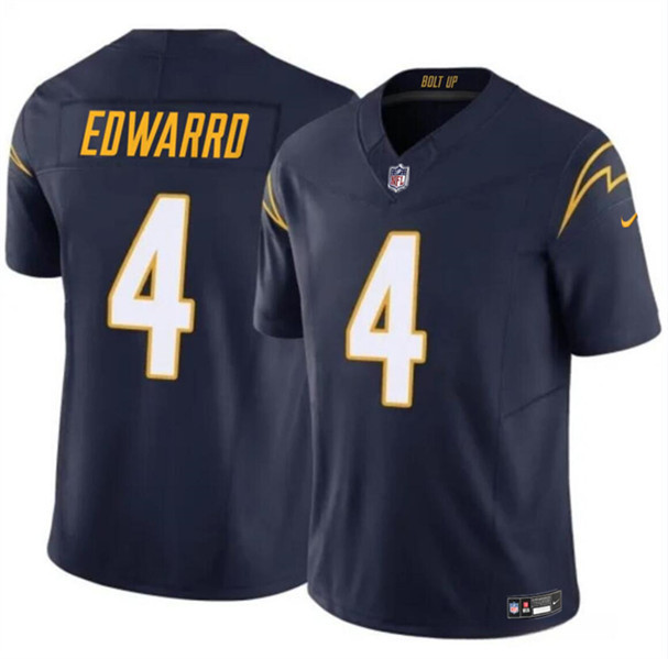 Men’s Los Angeles Chargers #4 Gus Edwards Navy 2024 F.U.S.E. Vapor Limited Football Stitched Jersey