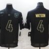 Men’s Houston Texans #4 Deshaun Watson Black 2020 Salute To Service Stitched NFL Nike Limited Jersey
