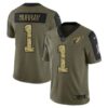 Men’s Olive Arizona Cardinals #1 Kyler Murray 2021 Camo Salute To Service Limited Stitched Jersey