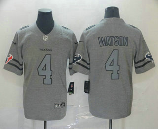 Men’s Houston Texans #4 Deshaun Watson 2019 Gray Gridiron Vapor Untouchable Stitched NFL Nike Limited Jersey