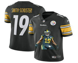 Men’s Pittsburgh Steelers #19 JuJu Smith-Schuster Black Player Portrait Edition 2020 Vapor Untouchable Stitched NFL Nike Limited Jerseys