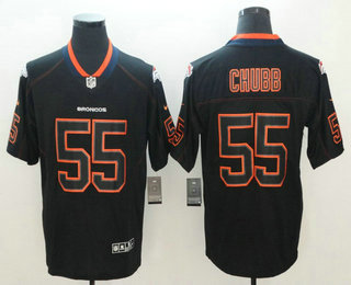 Men’s Denver Broncos #55 Bradley Chubb 2018 Black Lights Out Color Rush Stitched NFL Nike Limited Jersey