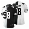Men’s Las Vegas Raiders #98 Maxx Crosby Black White Split Vapor Limited Stitched Jersey