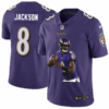 Men’s Baltimore Ravens #8 Lamar Jackson Purple Player Portrait Edition 2020 Vapor Untouchable Stitched NFL Nike Limited Jersey