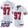 Nike 49ers #97 Nick Bosa White Super Bowl LIV 2020 Rush Women’s Stitched NFL Limited 100th Season Jersey