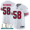 Nike 49ers #58 Weston Richburg White Super Bowl LIV 2020 Rush Men’s Stitched NFL Vapor Untouchable Limited Jersey