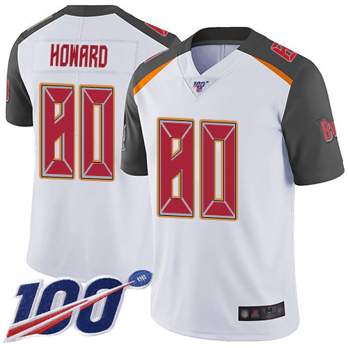 Nike Buccaneers #80 O. J. Howard White Men’s Stitched NFL 100th Season Vapor Limited Jersey