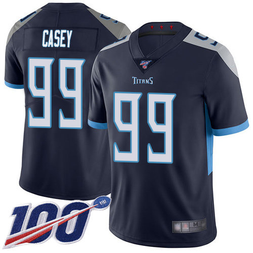 Nike Titans #99 Jurrell Casey Navy Blue Team Color Men’s Stitched NFL 100th Season Vapor Limited Jersey
