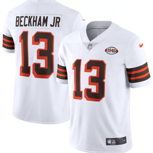 Nike Browns 13 Odell Beckham Jr. White 1946 Collection Alternate Vapor Limited Jersey