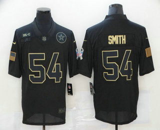 Men’s Dallas Cowboys #54 Jaylon Smith Black 2020 Salute To Service Stitched NFL Nike Limited Jersey
