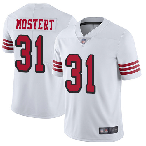 Men’s San Francisco 49ers White Limited #31 Raheem Mostert Football Rush Vapor Untouchable Jersey