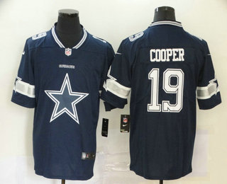 Men’s Dallas Cowboys #19 Amari Cooper Navy Blue 2020 Big Logo Vapor Untouchable Stitched NFL Nike Fashion Limited Jersey