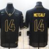 Men’s Seattle Seahawks #14 D.K. Metcalf Black Gold 2020 Salute To Service Stitched NFL Nike Limited Jersey