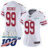 Nike 49ers #99 DeForest Buckner White Super Bowl LIV 2020 Women’s Stitched NFL 100th Season Vapor Limited Jersey