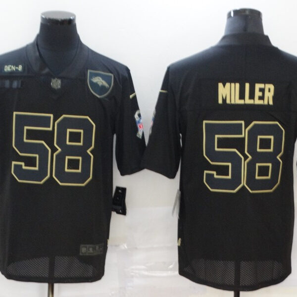 Men’s Denver Broncos #58 Von Miller Black 2020 Salute To Service Stitched NFL Nike Limited Jersey