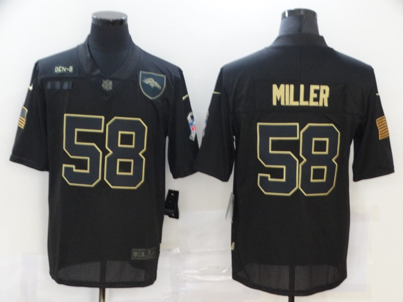 Men’s Denver Broncos #58 Von Miller Black 2020 Salute To Service Stitched NFL Nike Limited Jersey
