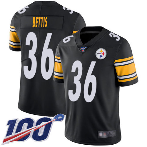Nike Steelers #36 Jerome Bettis Black Team Color Men’s Stitched NFL 100th Season Vapor Limited Jersey