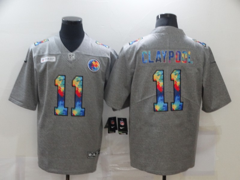 Men’s Pittsburgh Steelers #11 Chase Claypool 2020 Grey Crucial Catch Limited Stitched NFL Jersey