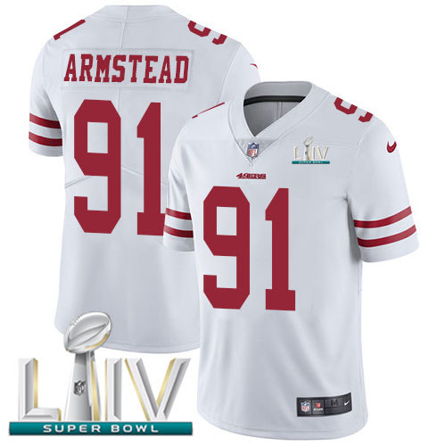 Nike 49ers #91 Arik Armstead White Super Bowl LIV 2020 Men’s Stitched NFL Vapor Untouchable Limited Jersey