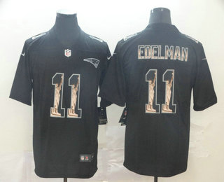 Men’s New England Patriots #11 Julian Edelman 2019 Black Statue Of Liberty Stitched NFL Nike Limited Jersey