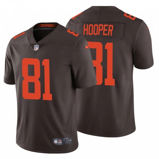 Men’s Cleveland Browns #81 Austin Hooper 2020 NFL Stitched Alternate Vapor Limited Brown Nike Jersey