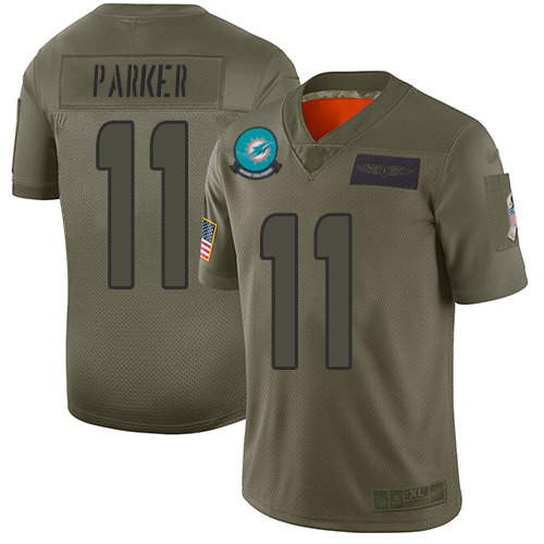 Nike Dolphins #11 DeVante Parker Camo Men’s Stitched NFL Limited 2019 Salute To Service Jersey