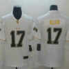 Men’s Buffalo Bills #17 Josh Allen White 100th Season Golden Edition Jersey