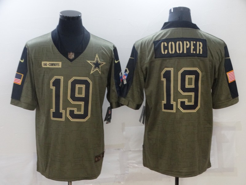 Men’s Dallas Cowboys #19 Amari Cooper Nike Olive 2021 Salute To Service Limited Player Jersey