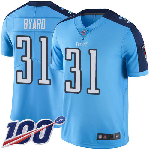 Nike Titans #31 Kevin Byard Light Blue Men’s Stitched NFL Limited Rush 100th Season Jersey