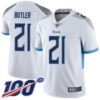 Nike Titans #21 Malcolm Butler White Men’s Stitched NFL 100th Season Vapor Limited Jersey
